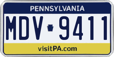 PA license plate MDV9411