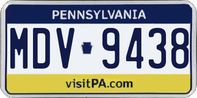 PA license plate MDV9438