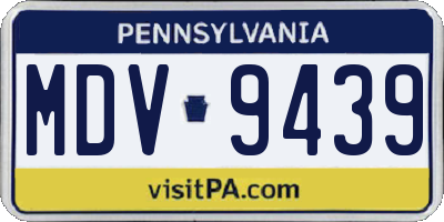 PA license plate MDV9439