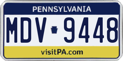 PA license plate MDV9448