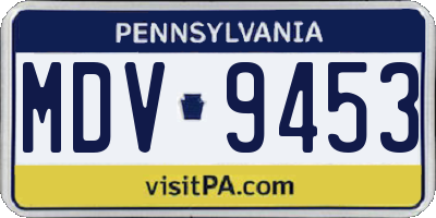 PA license plate MDV9453