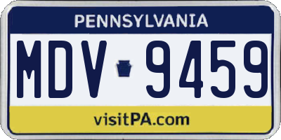 PA license plate MDV9459