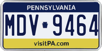 PA license plate MDV9464