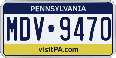 PA license plate MDV9470