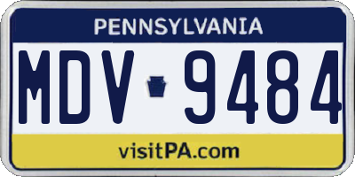 PA license plate MDV9484