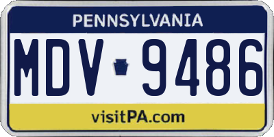 PA license plate MDV9486
