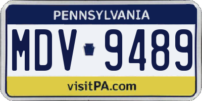 PA license plate MDV9489