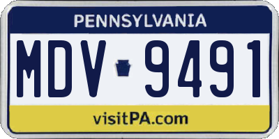 PA license plate MDV9491