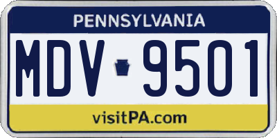 PA license plate MDV9501