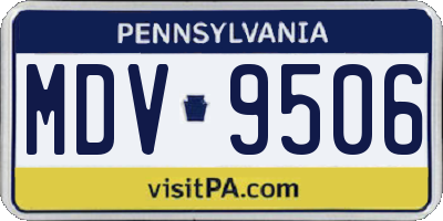 PA license plate MDV9506