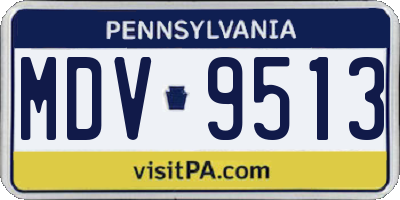 PA license plate MDV9513
