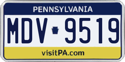 PA license plate MDV9519
