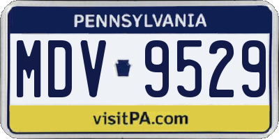 PA license plate MDV9529
