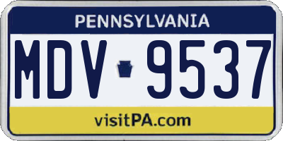 PA license plate MDV9537