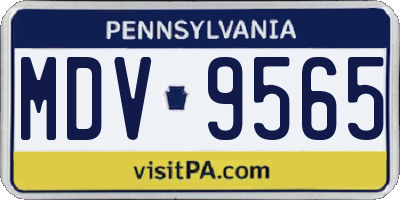 PA license plate MDV9565