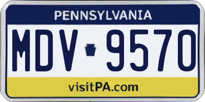 PA license plate MDV9570