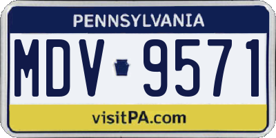 PA license plate MDV9571