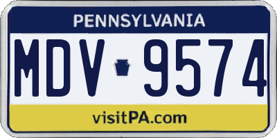 PA license plate MDV9574