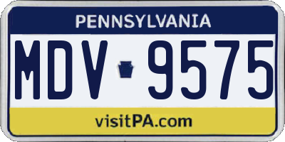 PA license plate MDV9575
