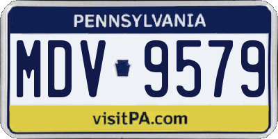 PA license plate MDV9579