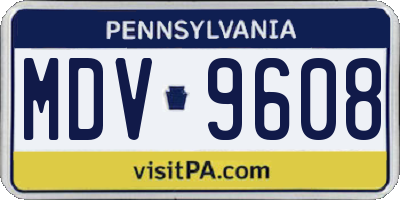 PA license plate MDV9608