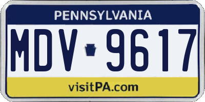 PA license plate MDV9617
