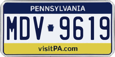 PA license plate MDV9619