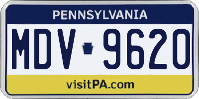 PA license plate MDV9620