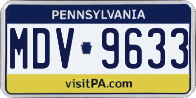 PA license plate MDV9633