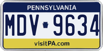 PA license plate MDV9634