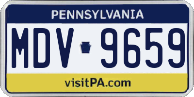 PA license plate MDV9659