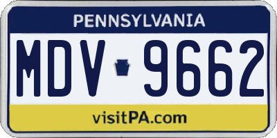 PA license plate MDV9662