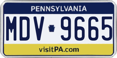 PA license plate MDV9665