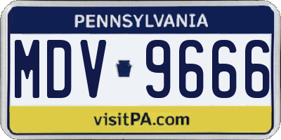 PA license plate MDV9666