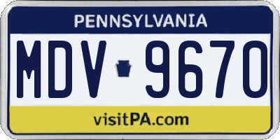 PA license plate MDV9670