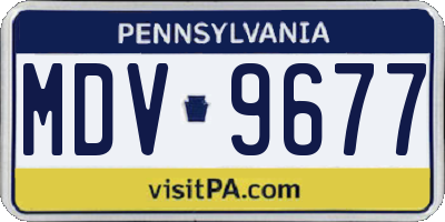 PA license plate MDV9677