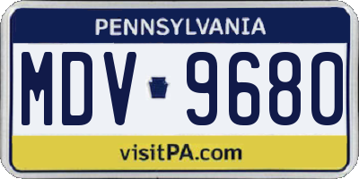 PA license plate MDV9680