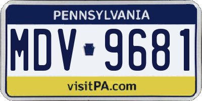 PA license plate MDV9681
