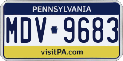 PA license plate MDV9683