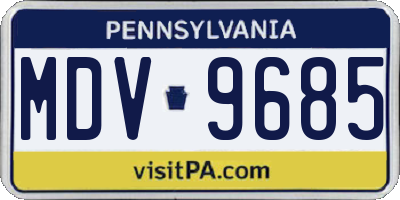 PA license plate MDV9685