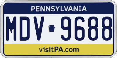 PA license plate MDV9688