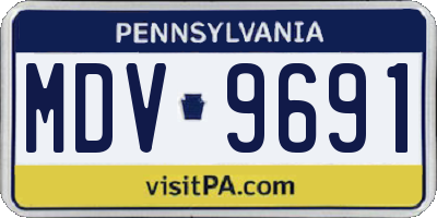 PA license plate MDV9691