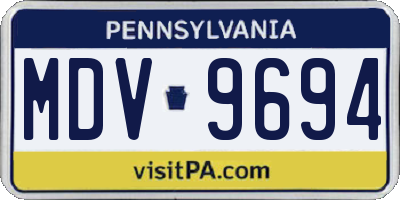 PA license plate MDV9694