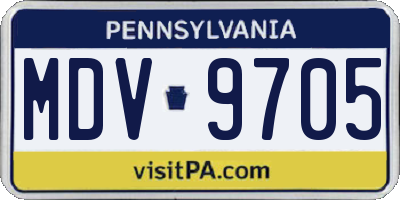 PA license plate MDV9705