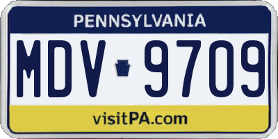 PA license plate MDV9709