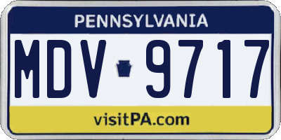 PA license plate MDV9717
