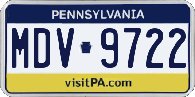 PA license plate MDV9722