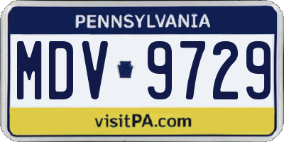 PA license plate MDV9729