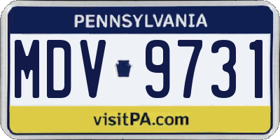 PA license plate MDV9731