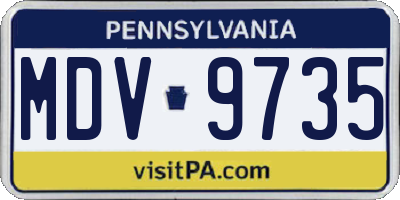 PA license plate MDV9735